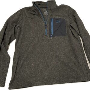 L.L. Bean Men's Charcoal Heathered Zip-Up Fleece Sweater | Size Medium